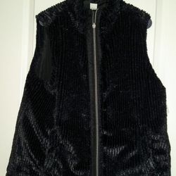 Black Faux Vest Reversible Size Xl