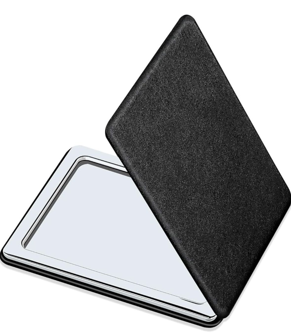 B113 Compact Vanity Mirror for Men, Black, Travel Makeup Mirror for Handbag Pocket Wallet
