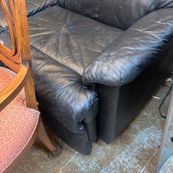 Sectional Couch Black Leather Recliner 