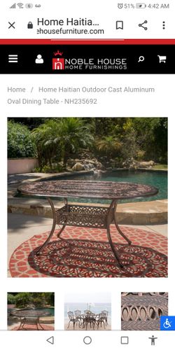 New cast aluminum Oval Dining Table