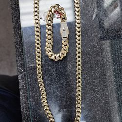10k Monaco chain & 10k bracelet