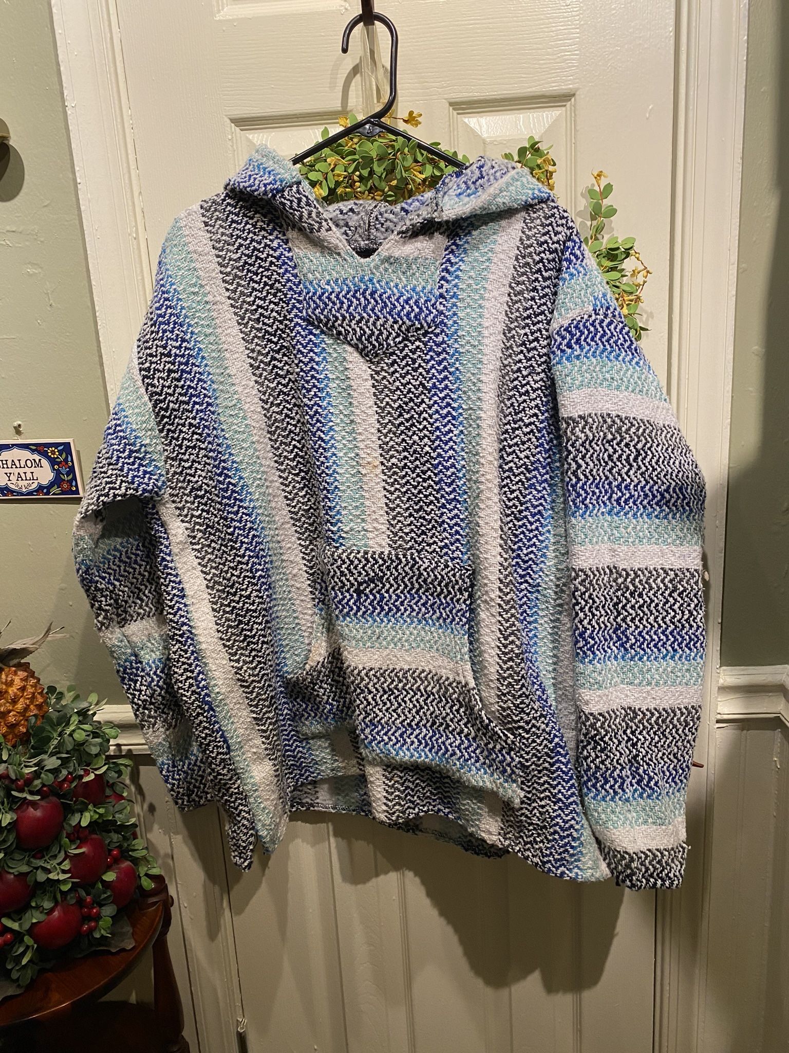 The Original Ron Jon Surf Shop Mexican BAJA Hoodie Poncho Serape