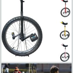 Adult Balance Unicycle 20” Wheel Adjustable Seat w/ Stand – Fitness Training Bike