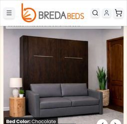 Breda Beds Murphy Bed with Sofa – Chocolate