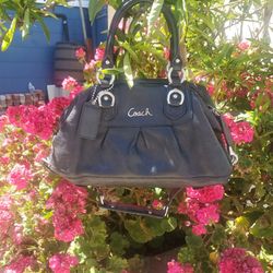 Used Black Leather coach Purse