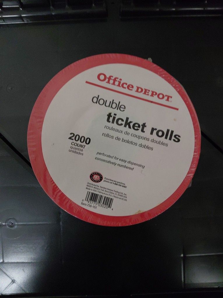 Office Depot Ticket Rolls - Double