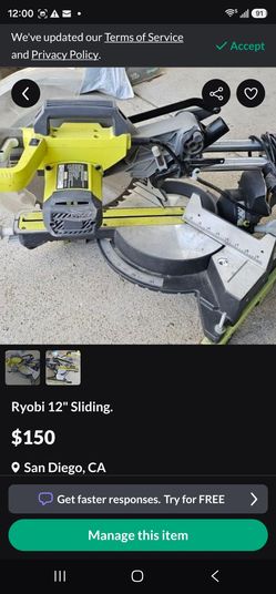 Ryobi 12" sliding