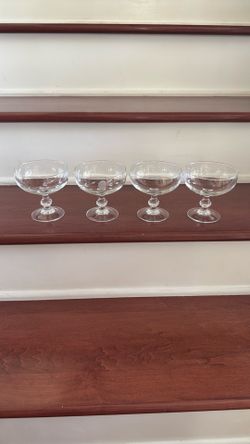 Crystal footed desert glasses