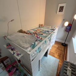 Loft Bed With 3 Drawer Storage and Play Space Beneath