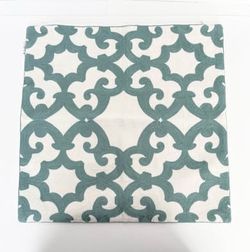 ONE 18" x 18" Aqua Blue Embroidered Throw Pillow COVER