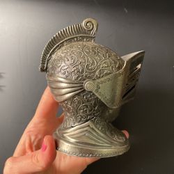 Vintage Knight Armor Helmet  Metal Table Lighter