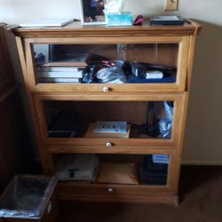 Soild Oak Rolltop Deck,matching Libary Cabinet