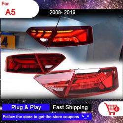 Luces traseras de coche para AUDI A5 2008-2016 S5, luces LED traseras de animación, luz de señal de giro dinámica DRL, lámpara de freno, montaje autom