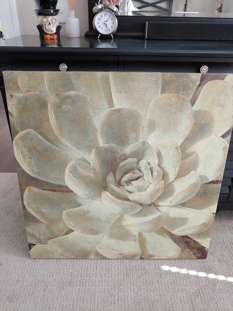 Large canvas succulent art