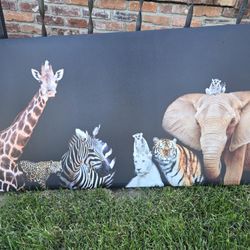 Canvas Painting With Jungle Animals 