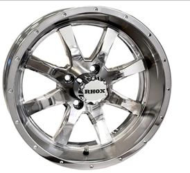 Red Hawk TIR-RX375-C Wheel Chrome, 15x6, ET-15 Golf Carts - NEW