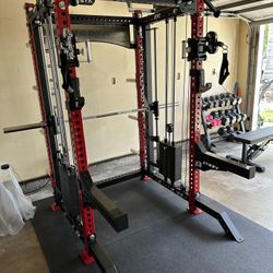 Vesta Fitness PRO SERIES Ultimate Half Rack Functional Trainer w/Smith Machine Bar | 320lb Stack | Gym Equipment | Fitness | Commercial | Squat Rack 