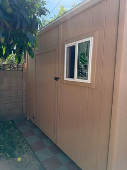 10x12x10 custom build gable roof/shelfs