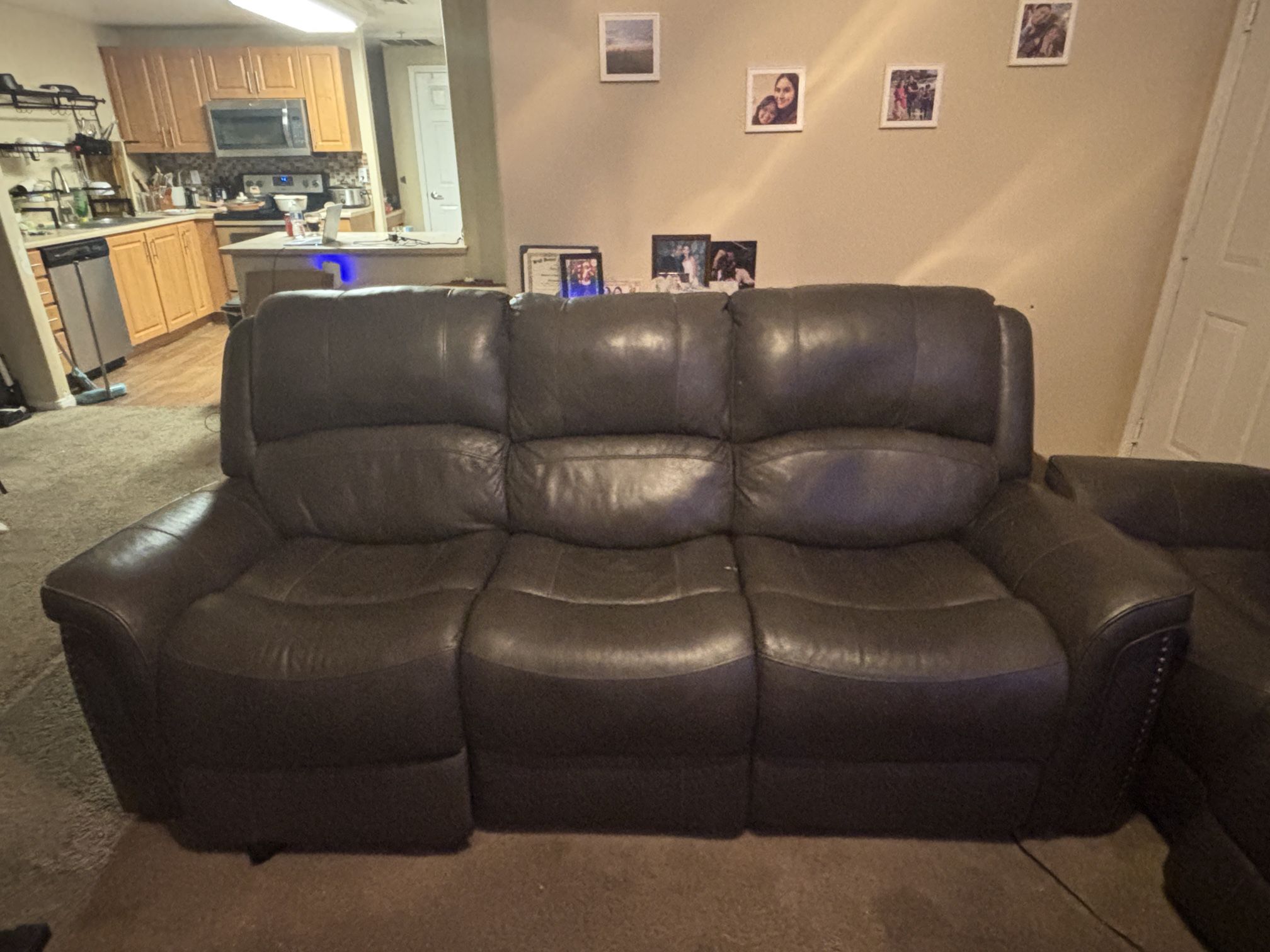Two Leather Recliner  Couches 