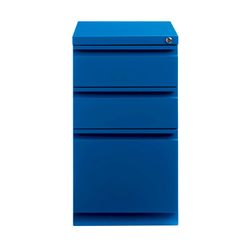Hirsh 20-inch Deep Metal Mobile Pedestal File 3-Drawer Box/Box/File Classic Blue