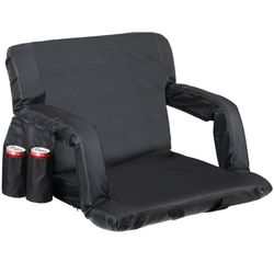 Stadium Seats Chairs for Bleachers or Benches - 6 Reclining Positions Black (1)