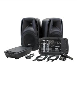 Gemini Portable PA System, Dual 10" Speakers, 600 Watts (ES-210MXBLU)