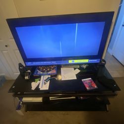 Glass Entertainment Stand And Computer Desk!