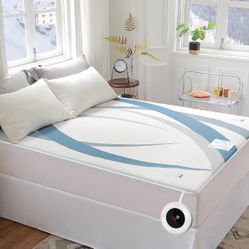 Gotcozy Heated Mattress Pad Twin Size - Electric Mattress Pad Fit up to 15‘’ with 10 Heat Setting & 10 Hour Auto Off ETL Certified Machine Washable(Bl