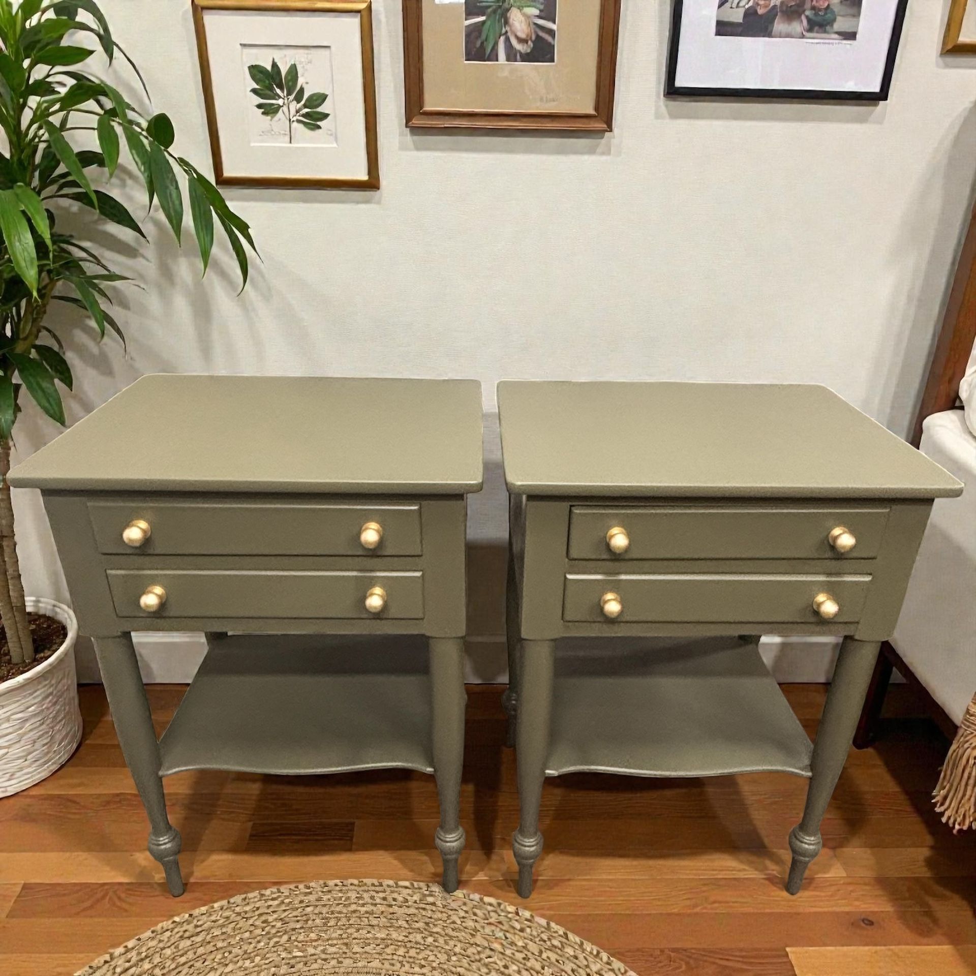 Vintage Green Nightstand Set