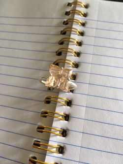 Simulated peach morganite ring