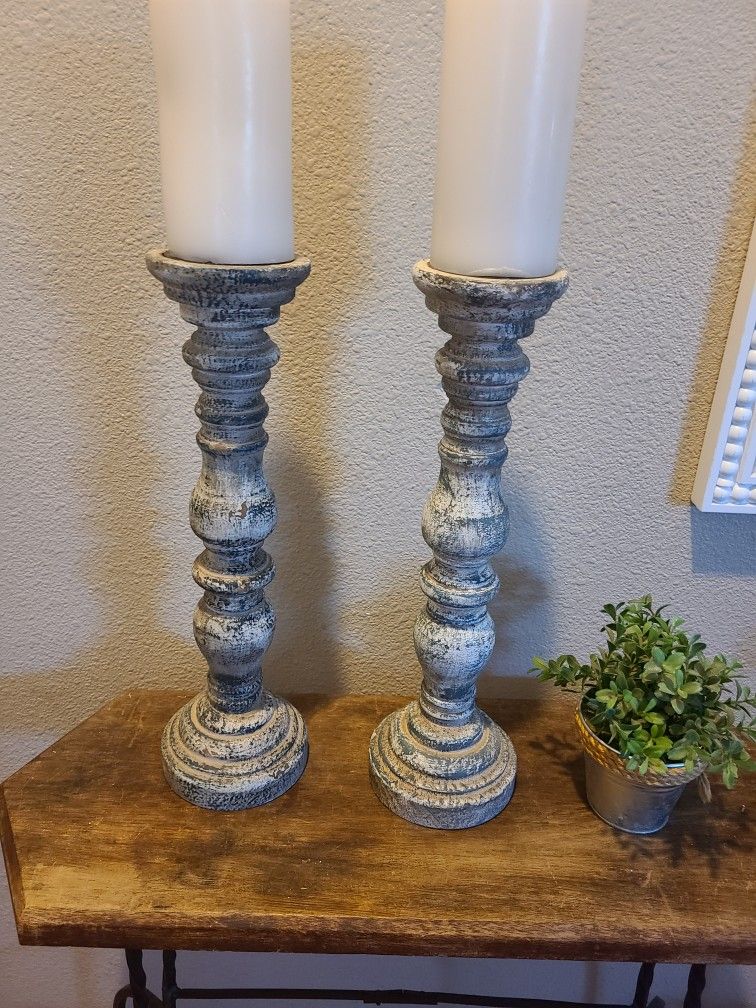 Farmhouse Candle Holders From Hobby Lobby