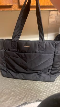Black Quilted Nylon Tote Bag