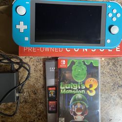 Nintendo Switch Lite W/ Luigi Mansion & Pokémon Violet