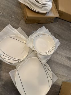 Melange Melamine Black Lines 18 pcs set