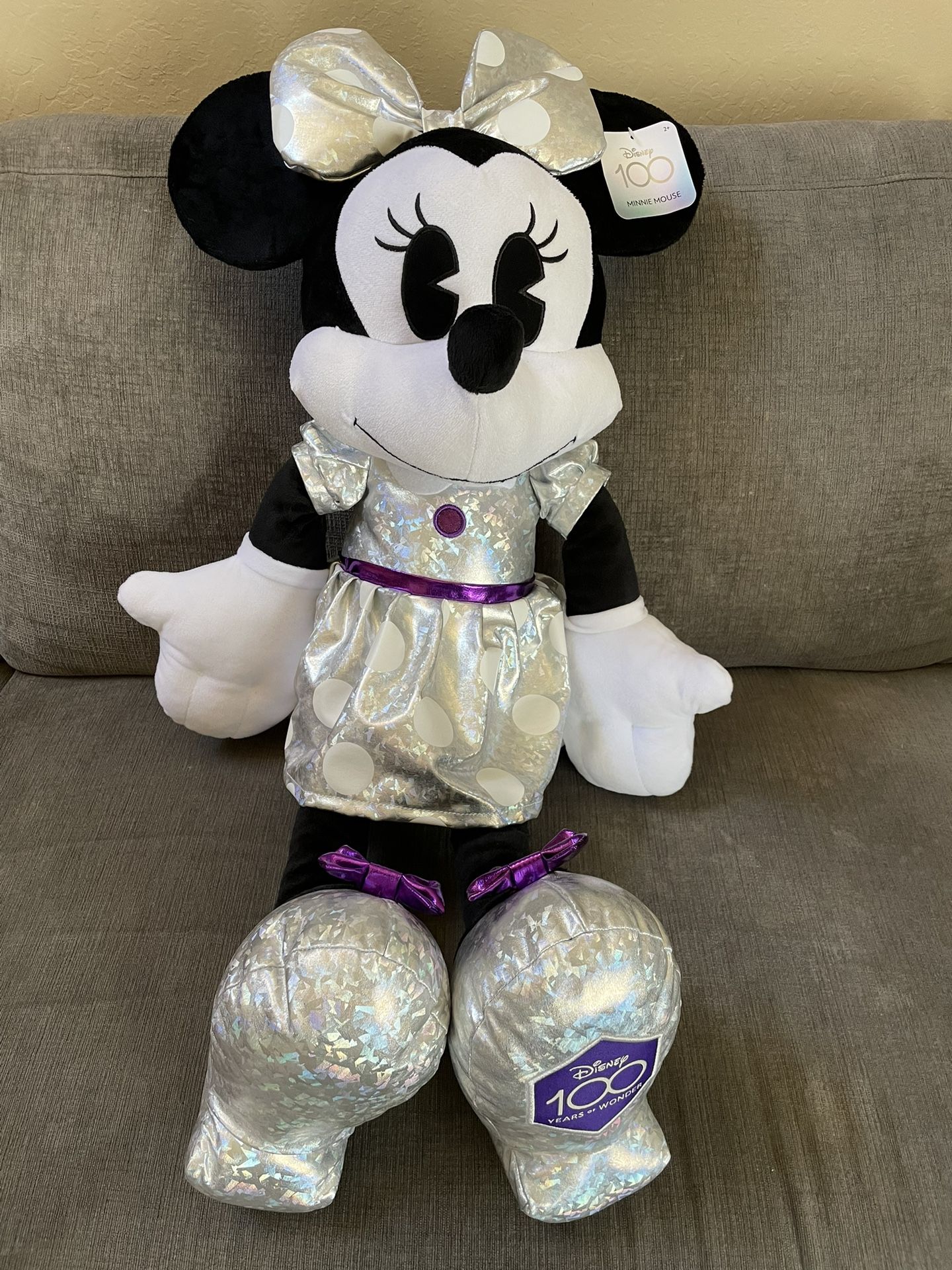 rand New Jumbo Disney 100 Minnie Mouse Plush 31”