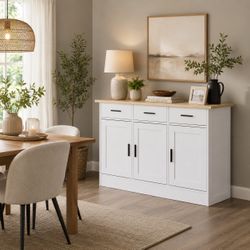 White Buffet Sideboard Kitchen Cabinet