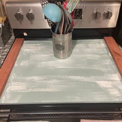 farmhouse wood stove top cover