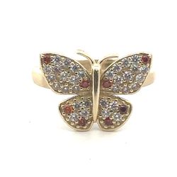 Woman’s Ladies 10k Yellow Gold CZ Butterfly Ring Size 6.5 GP3118252