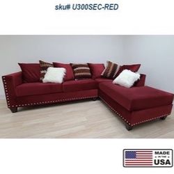 Brand New Velvet Sectional  With Pillow’s 