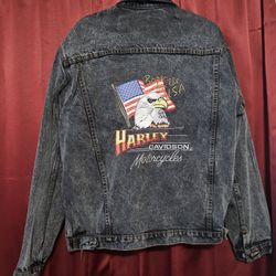 Vintage Harley Davidson Denim Jacket Size XL 

