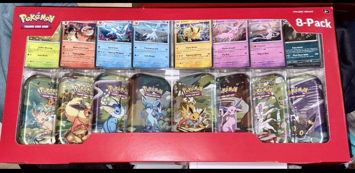 Pokemon TCG Prismatic Evolutions 8 Mini-Tins with Promo Cards, Costco