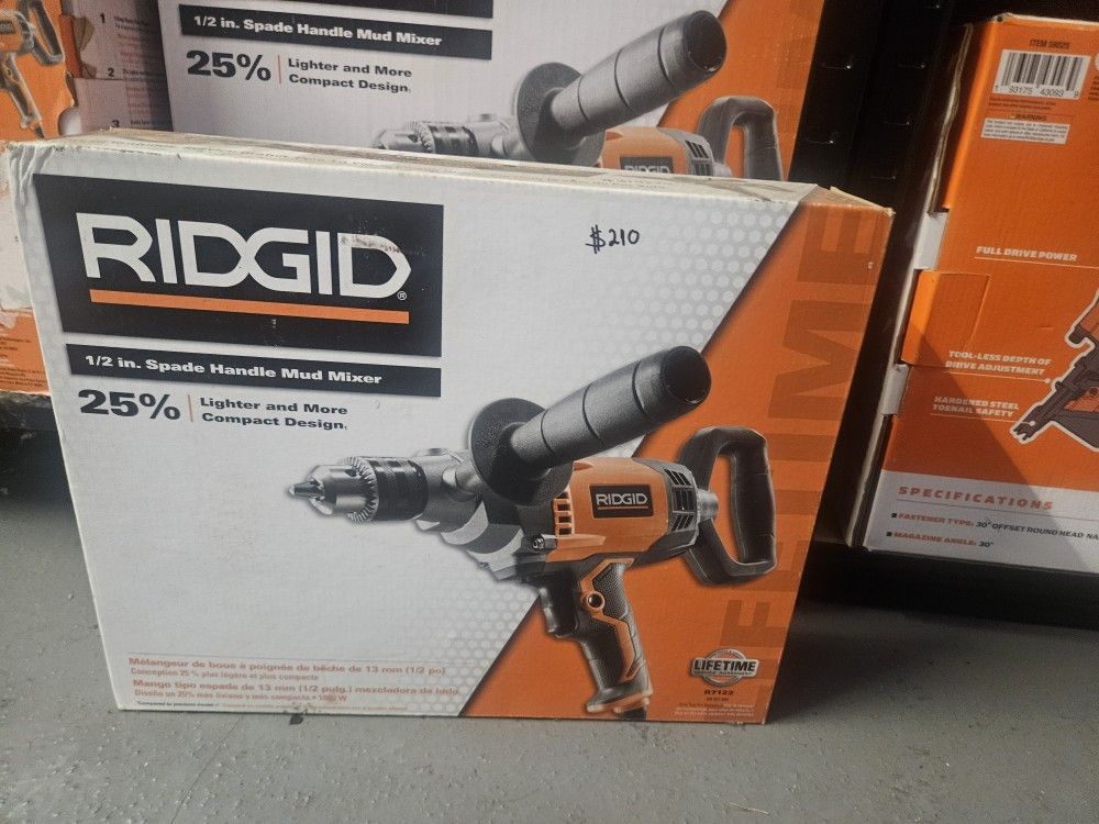 Ridgid 1/2" Spade Handle Mud Mixer