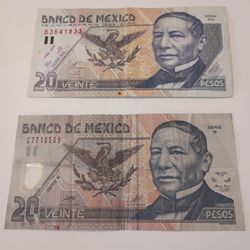 Mexico $20 Pesos 2021-2020 Bank Note Clean Crisp