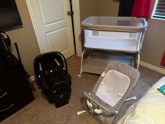 Like-New Baby Bundle – Bassinet, Joie Infant Car Seat & Bouncer