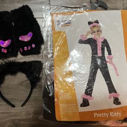 Girls Halloween Costume Cat Size 6-8