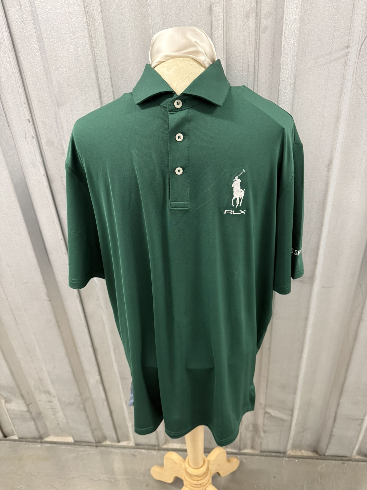 Ralph Lauren Green Men's Polo Shirt with CBS Sports Logo