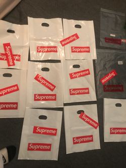 Supreme bags and stickers
