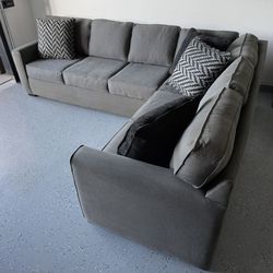 Macy’s Dark Gray Modern Sectional Sofa with Removable Covers