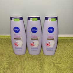 3 Nivea Refreshing Bodywash Wild Berries And Hibiscus  With Nourishing Serum 20oz 