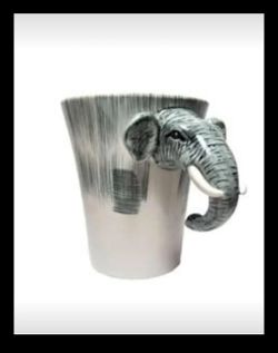PIER ONE Hand-Painted Collectable Elephant Coffee Mug - NEW